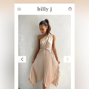 Billy J one shoulder midi dress - champagne